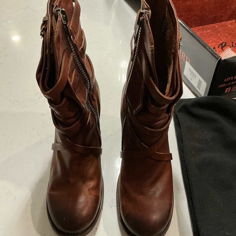 Freebird by Steven Baker in Cognac - Heeled Boots with Western Charm